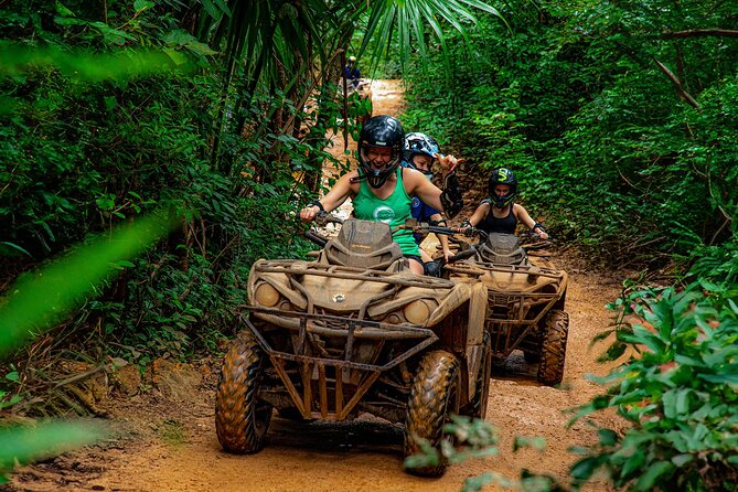 Adrenaline Adventure, Zip Line, ATV and Cenote Maya - Driving the Can-Am Outlander through the jungle