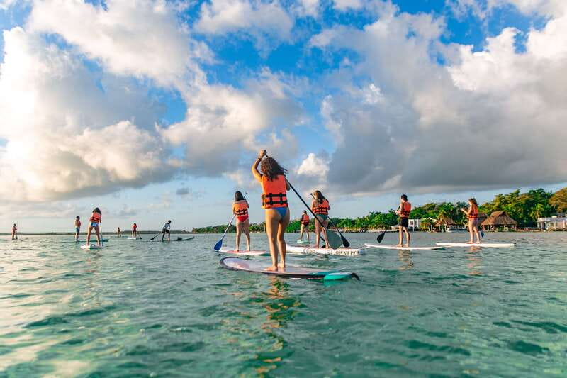 Bacalar: Sunrise Paddleboard Tour with Floating Picnic - Swimming near Cenote Negro and the cenote route