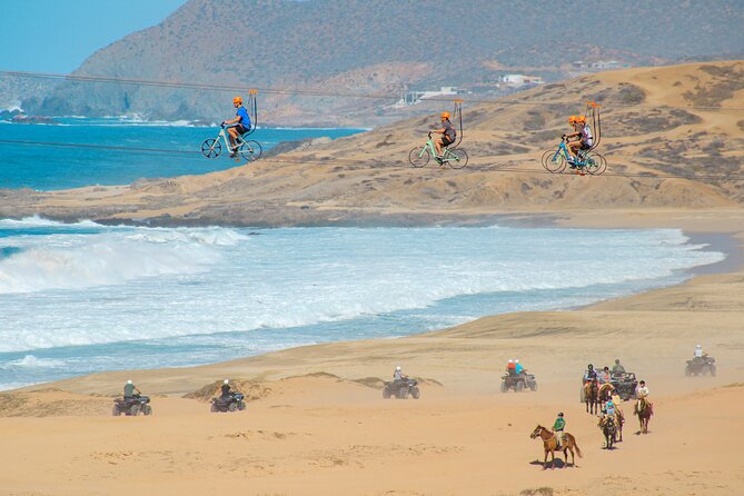 Beach ATV Adventure, Free Horseback Ride, and Sky Bike Experience - Pedaling above the sand on a sky bike