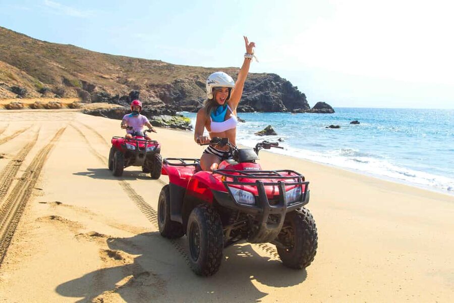 Cabo San Lucas: Beach & Desert ATV Tour with Tequila Tasting - Riding through riverbeds, desert, and mountain paths