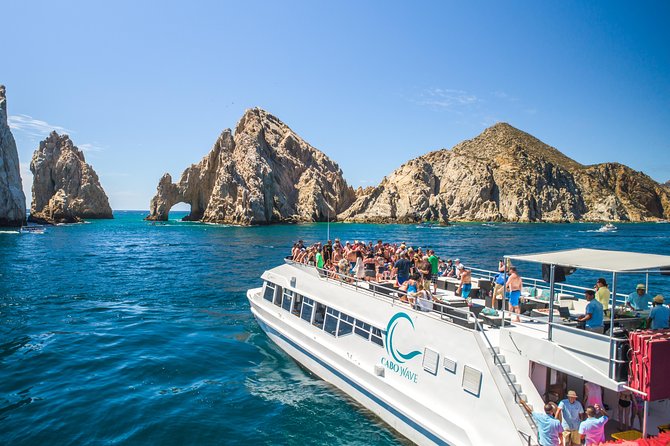 Cabo Sunset Dinner Cruise with Live Music & Open Bar on Cabo Wave - The Arch of Cabo San Lucas from the upper deck