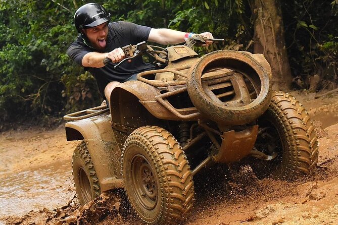 Cancun ATV Jungle Adventure, Ziplines, Cenote and Tequila Tasting - Swimming at Cenote Verde Lucero