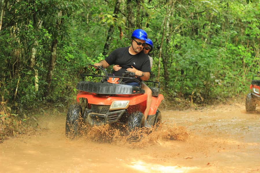 Cancún: ATV, Zipline, and Cenote Adventure with Lunch - Cooling off in an artificial cenote