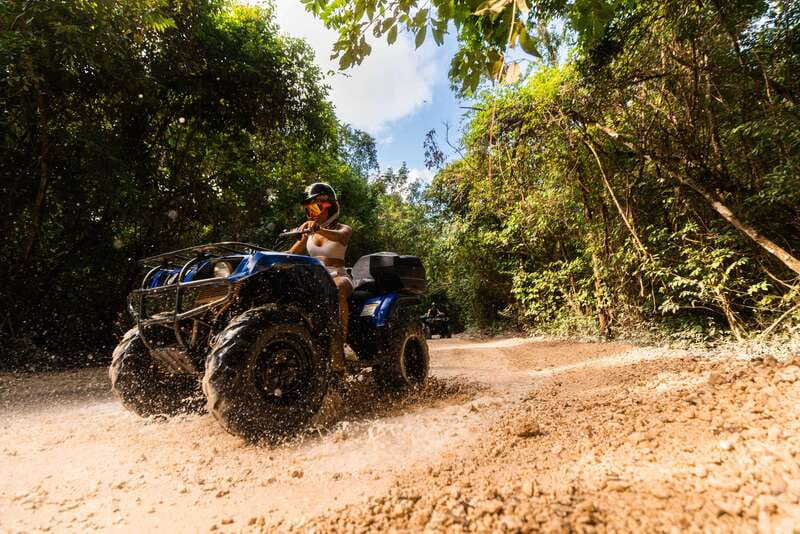 Cancun: Jungle ATV Tour, Ziplining, and Cenote Swim - Three ziplines above the tree tops