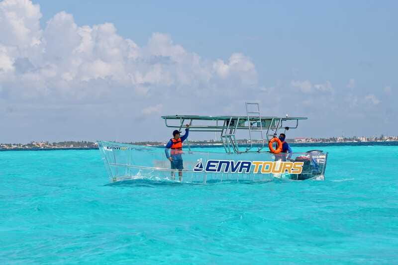 Cancún: Nichupté Lagoon Transparent Boat Tour with Drinks - What happens during the 25-minute scenic cruise