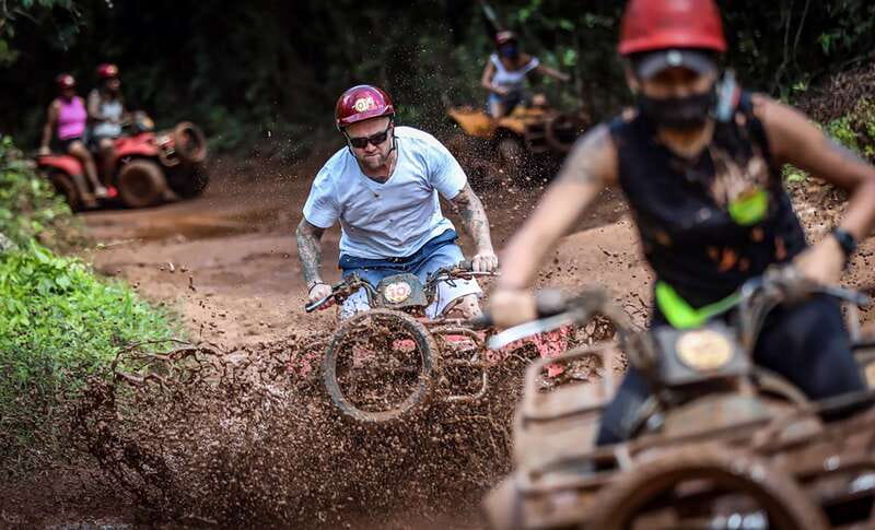 Cancun & Riviera Maya: ATV, Zipline, & Cenote Combo Tour - Three ziplines above the jungle