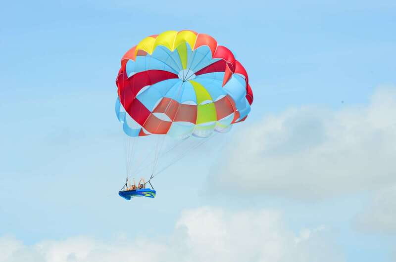 Cancún: Skyrider Parasailing Experience - The slow launch from the rear platform