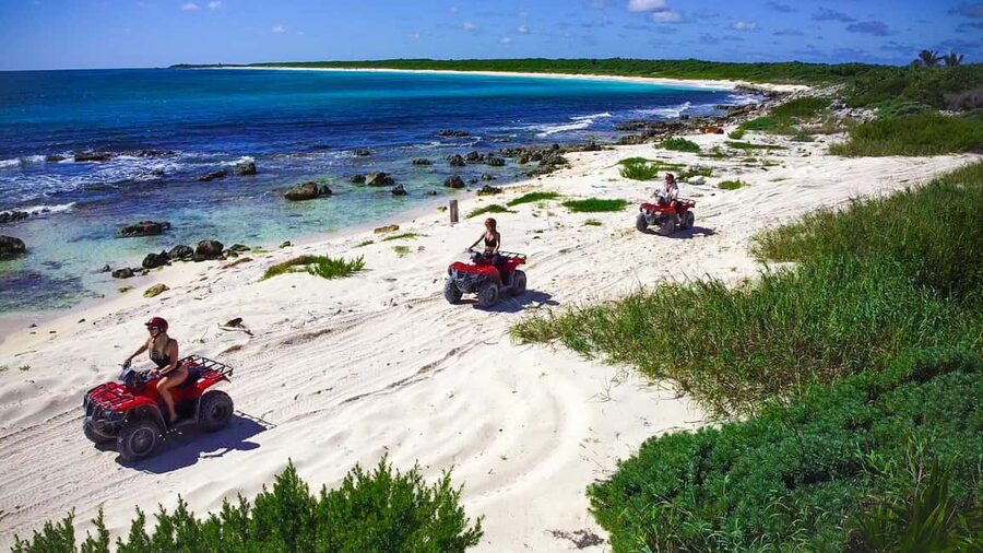 Cozumel: ATV Seashore Adventure & Mayan Cenote Experience - Riding the east side near Mezcalitos