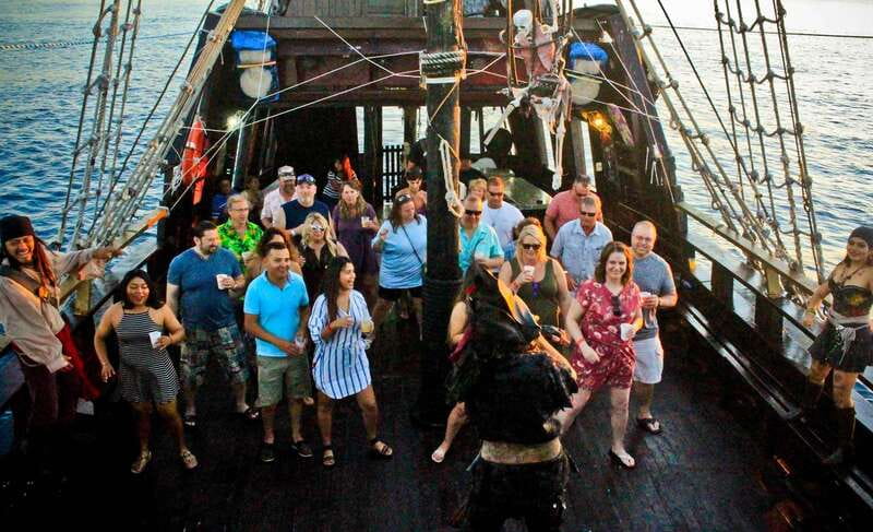 Cozumel: Pirate Ship Cruise with Open Bar, Dinner, and Show - Dinner with lobster, steak, and generous portions