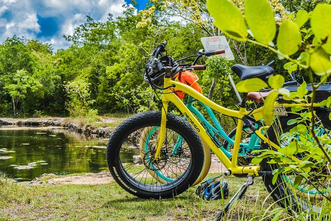 E-Bike Adventure in Cozumel - West Side Ride N' Snorkel - A brief stop at Cenote Aerolito de Paraiso