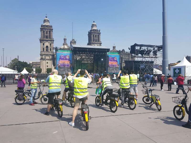 Electric Bike City Tour with a taco stop. - From Plaza Río de Janeiro to the historic center