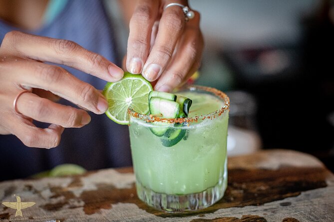 Food & Mixology Tour:Tequila,Tacos, Mezcal and Agave Cocktails - A jalapeño margarita at Bar La Playa