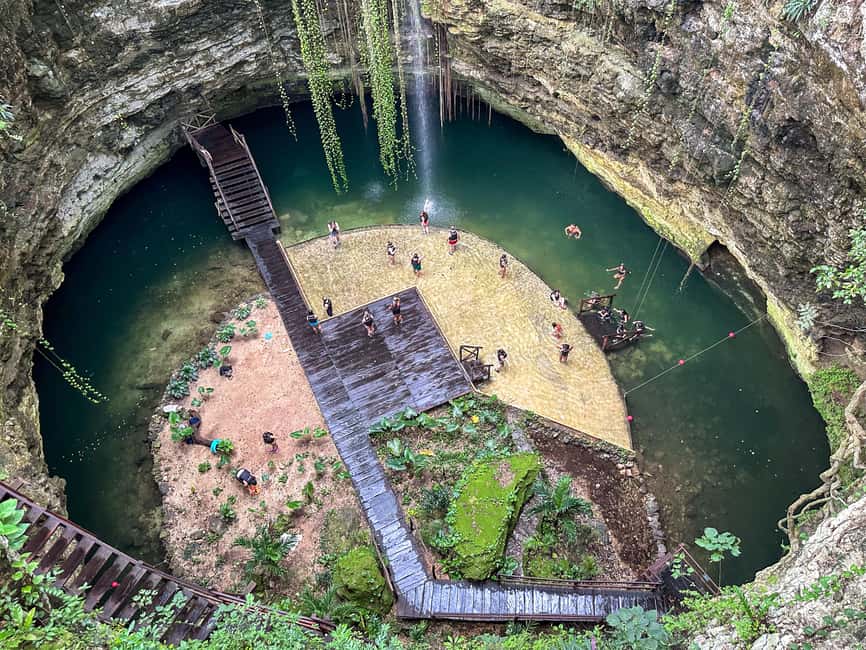 From Cancun: Chichen Itza, Cenote & Valladolid Day Trip - Cenote Chichikan and the swimming stop