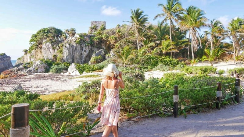 From Cancun: Day Trip to Tulum, Cenote & Playa del Carmen - Tulum ruins, ocean views, and a hot start