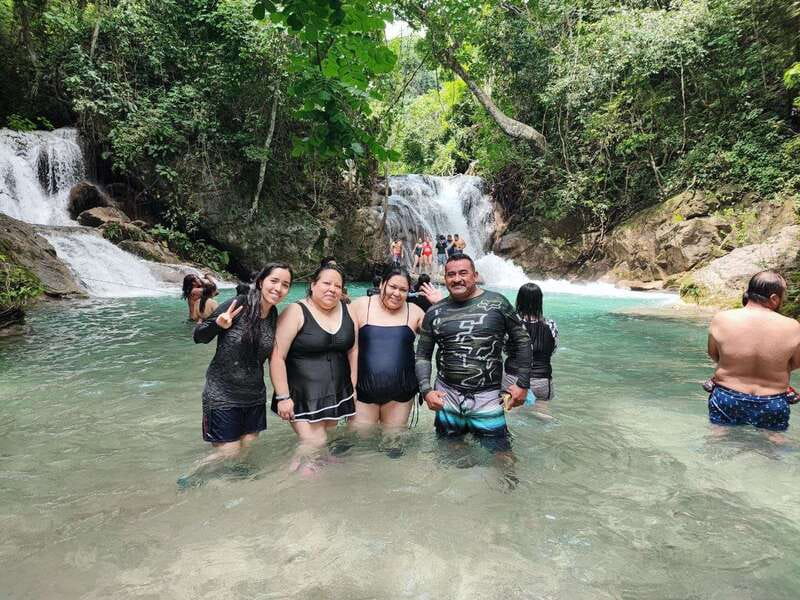 From Huatulco: Magical Copalitilla Waterfalls with Entry - Clear pools, caves, slides, and the Tarzan swing