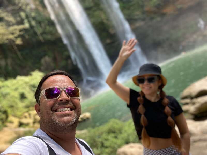 From Palenque: Waterfalls Misol-ha y Agua Azul. - The ride from Palenque and the noon departure