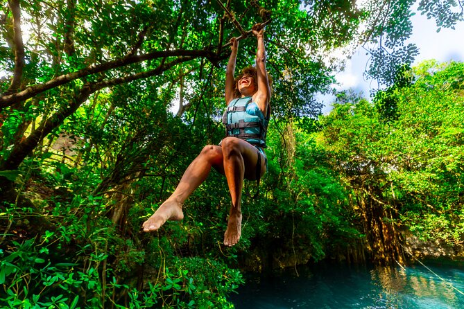 From Playa del Carmen ATV Adventure with Ziplines, Cenote - The three-zipline circuit through the trees