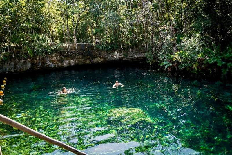 From Tulum: Four-Cenote Adventure - Large Cenote Naval adds zip lines and a canoe