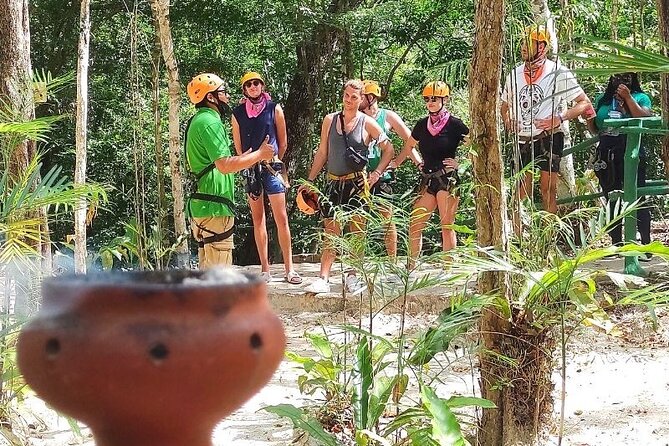 Half-day Adventure: Cenote + Ziplining + ATV Tour - The five-zipline circuit above the trees