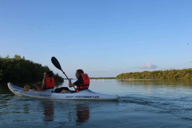 Holbox: Guided Sunrise/Sunset Kayak Tour by Mangrove Reserve - The 10-minute golf-cart ride to the launch point