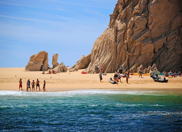 Los Cabos Arch and Playa del Amor Tour by Glass Bottom Kayak - Pelican Rock and the underwater view