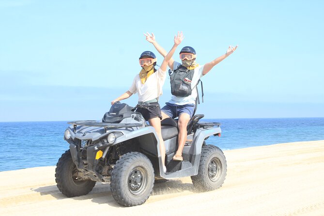 Los Cabos Beach & Desert Tour in Automatic ATV + Tequila Tasting - Getting set up with an automatic ATV