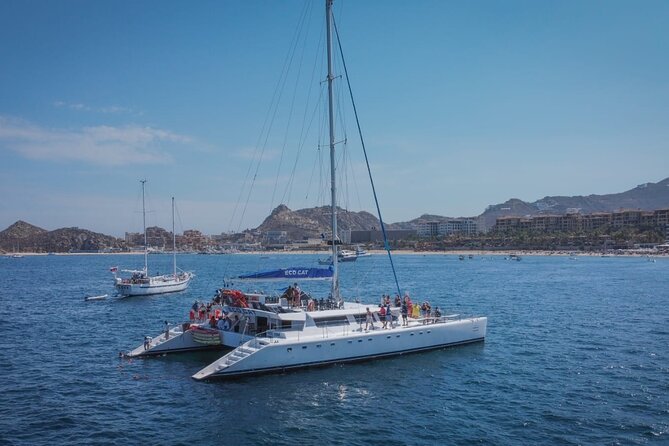 Multimillion Yacht Cabo Cruise Sunset or Snorkel Optional PICKUP! - The boat, seating, and onboard mood