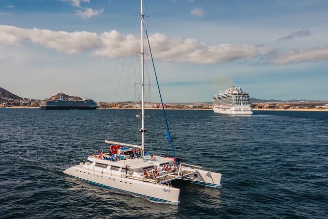 Multimillion Yacht Cabo Cruise Sunset or Snorkel Optional PICKUP! - Open bar, food, and the photographer