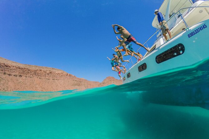 Multimillion Yacht Cabo Cruise Sunset or Snorkel Optional PICKUP! - Meeting at the Cabo marina