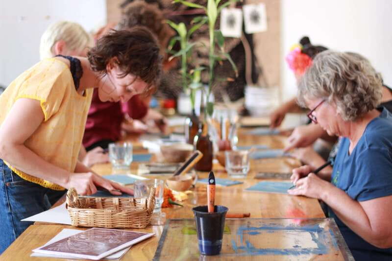 Oaxaca de Juarez: Art Printing Workshop with a Local Artist - Step two: carving the woodblock