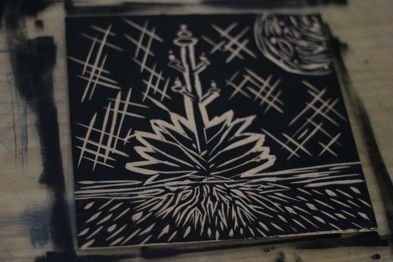 Oaxaca de Juarez: Art Printing Workshop with a Local Artist - Step three: applying ink and making the print