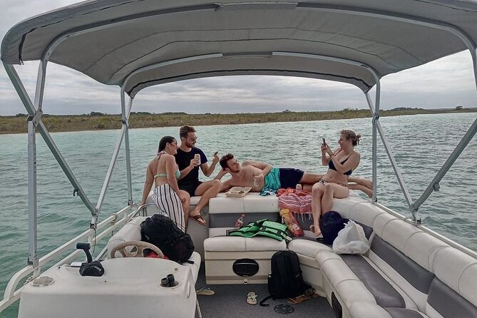 Pontoon Tour - Visit the Pirate Channel, Cenotes and Islands. - Swimming in the clear water of Pirate Channel