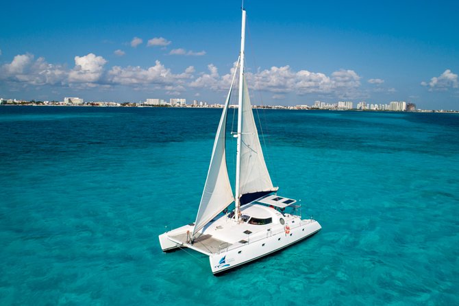Private Catamaran from Cancun to Isla Mujeres | For up to 40 pp - Manchones Reef and the Underwater Museum