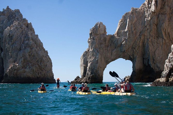Private Los Cabos Arch & Playa del Amor tour by Glass bottom kayak - Lover’s Beach from the water