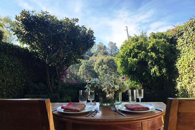 Private Mexican Cooking Class with Gastronomic Historian, Lucia - Eating what you made in the garden