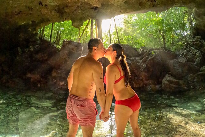 Ride to a life changing cenotes tour - Second stop: sunlight in a semi-open cenote