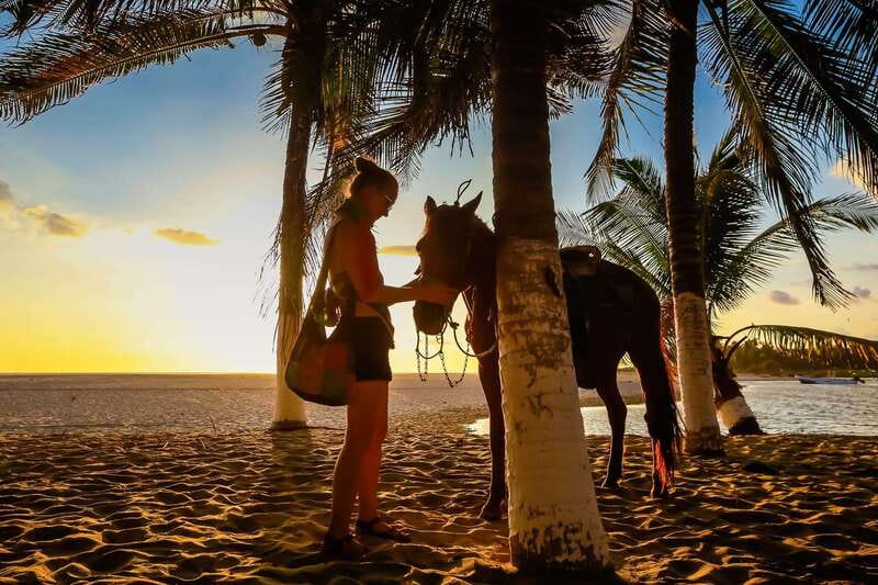 Sunset by Horse on the Beach - From Puerto Escondido to San José Manialtepec
