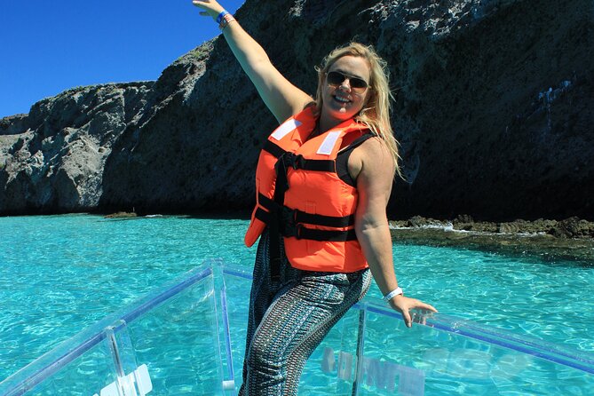 Tour to Arch in the only Clear Boat in Cabo Cruise Hotel PICKUP! - What you pay, and what you get