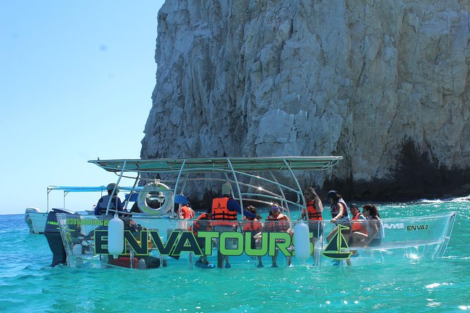 Tours in Cabo, Paseo al Arco and Fin de la Tierra in the only Clear Boat - Seeing fish through the hull